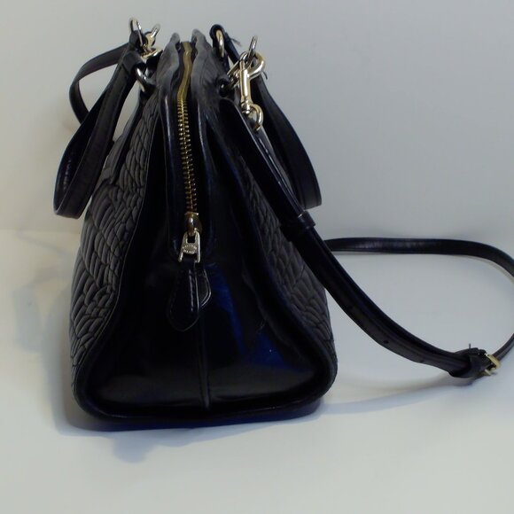 Coach,  Croc Embossed, Black Leather with Crossbody Strap, Medium in Size - Picture 6 of 6